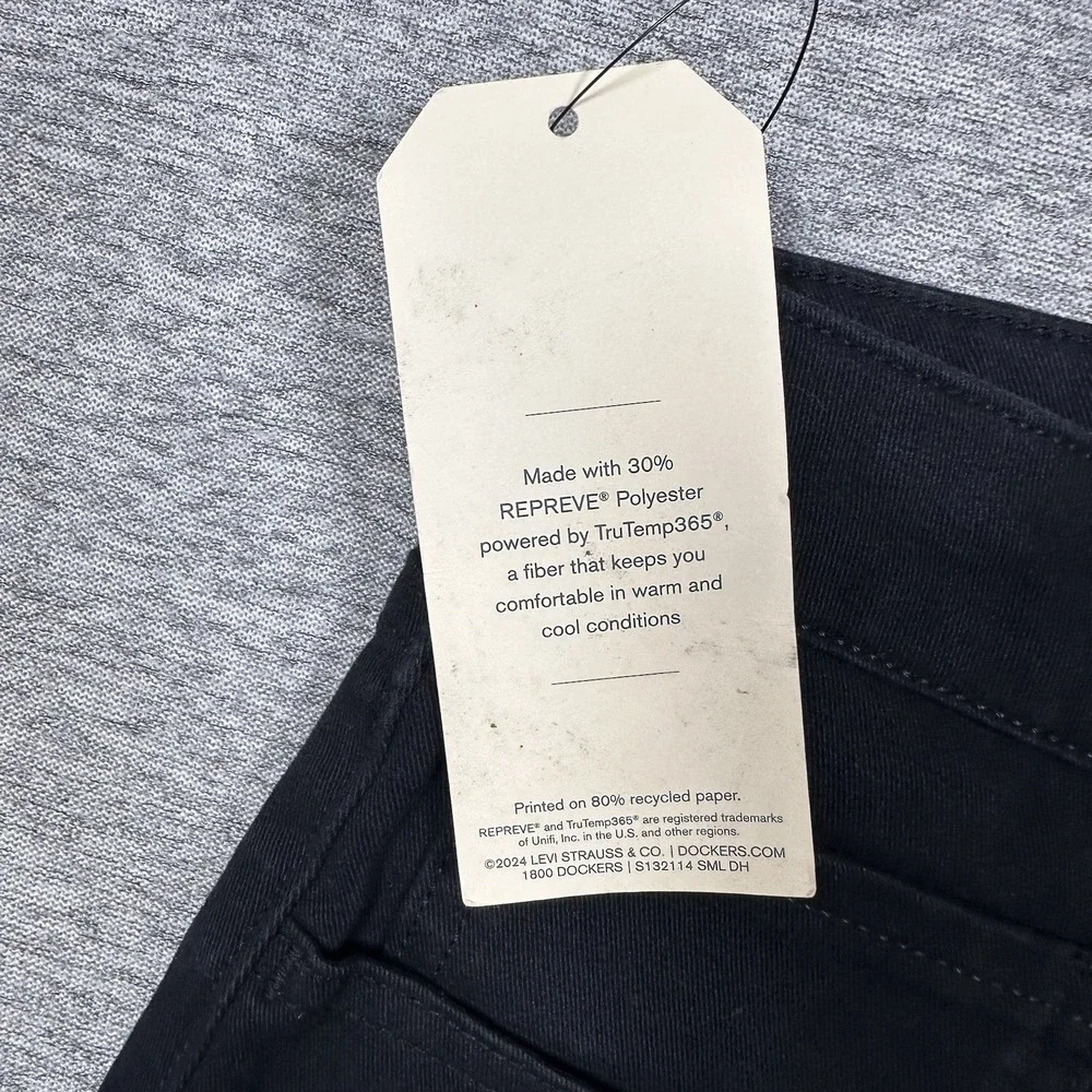 Dockers Pants Mens 33x32 Black All-Day 5-Pocket Straight Stretch City Tech